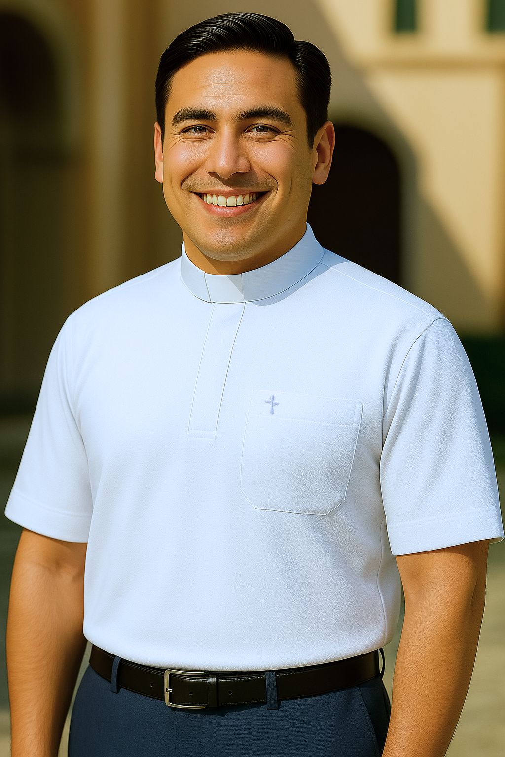 Wrinkle-Free Clergy Collar T-Shirt – Breathable & Comfortable